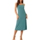 thumbnail image 2 of Noche de rayón suave para mujeres INSPIRE CHIC, vestido de dormir sin mangas con tirantes de espagueti y cuello redondo para la primavera y el verano, color azul pavo real., 2 of 6