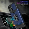 thumbnail image 3 of Heavy Duty Case for Motorola Moto G Stylus 5G 2023 with Camera Lens Sliding Cover Card Holder, Rugged Protection Shockproof Phone Cover with Rotate Ring Holder Stand Magnetic Car Mount, Navy, 3 of 7
