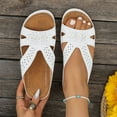 thumbnail image 2 of Hopeusnice Wedges Shoes for Women Non-Slip Pu Summer Shoes Breathable Open Toe Sandals Thick-Soled Wedge Heel Wedges Shoes Soft Trendy Shoes for Beach Moisture-Wicking Walking Shoes White 37, 2 of 7