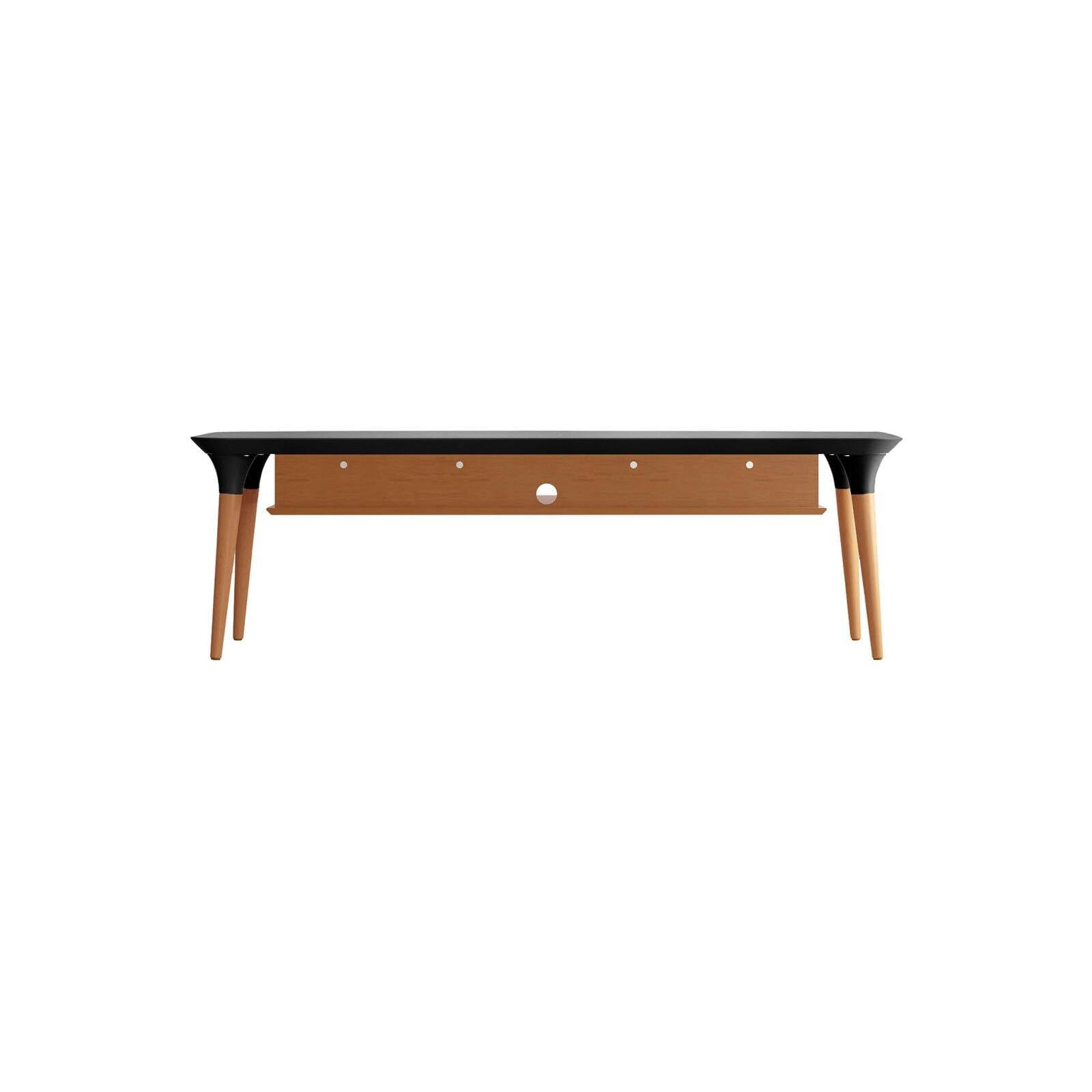 Manhattan Comfort HomeDock 62.99 TV Stand with 3 Shelves in Off White and Cinnamon