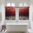 thumbnail image 4 of Red Ocean Waves Tier Curtains 54 Inch Length, Summer Beach Coastal Abstract Cafe Short Curtains for Bathroom Over Sink, Small Kitchen Curtain Light Filtering Tiered Drapes 2 Panels 27.5"Wx54"L, 4 of 8