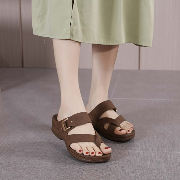 Sandalias ortopédicas para mujer Chanclas de cuña Sandalias de playa exteriores Zapatos cómodos con suelas ergonómicas Wmkox8yii ytu9158
