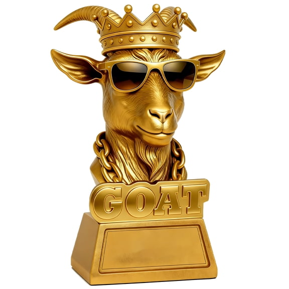 GOAT Trophy Award - Greatest of All Time Football Trophy for Fantasy Champion, Office MVP, Employee of the Month, Boss & Coworker Gift, Fun Gag Gift for Men, Friends