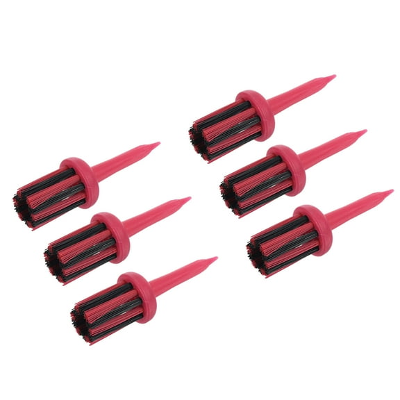 2.4 Inch Golf Tee Brush Top, 6 Pack Unbreakable Plastic Golfing Tees for Men and Women, Red