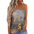thumbnail image 1 of Crop Tank Tops Para Mujer Mujeres Casual Color a juego sin tirantes Bandeau sin mangas verano vacaciones suelta vacaciones Top camisa blusa mujeres Top (Grey, S), 1 of 5