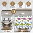 thumbnail image 5 of Cute Cartoon Dinosaur Window Privacy Film, Green Blue Purple Animals Static Cling UV Sun Blocking Heat Control Window Tint Day and Night, Non-Adhesive One Way Windows Privacy Cover 17.7''x78.7'', 5 of 7