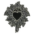 thumbnail image 3 of Beaded Milagro Heart Patches Flaming Sacred Heart Applique Mexican Folk Art Applique Decor Clothes Badges Sew on Patches Handmade DIY 2pieces, 3 of 4
