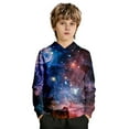 thumbnail image 3 of ZXLBBD Boys Galaxy Print Pullover Hoodie Long Sleeve Sweatshirt with Pocket for Kids Youth Streetwear Versatile Trendy Casual Dailywear, 3 of 7