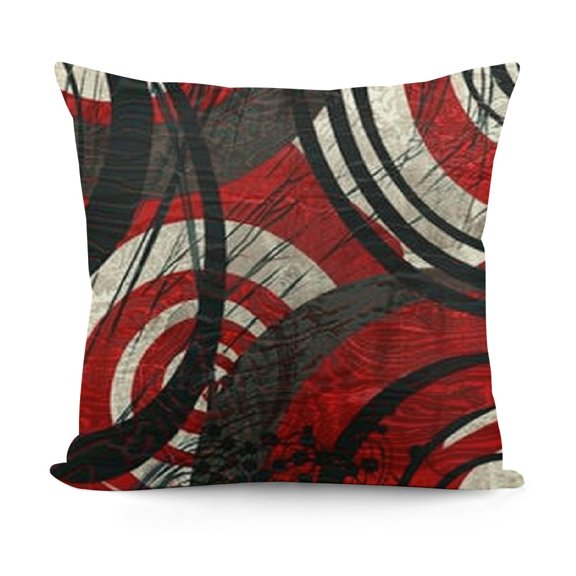 YINGXI Red Black Grey Abstract Throw Pillow Cover,Red and Black Pillow Covers, Modern Geometric Decorative Throw Cushion Cover for Bedroom Couch Sofa Living Room Decor 12x12in
