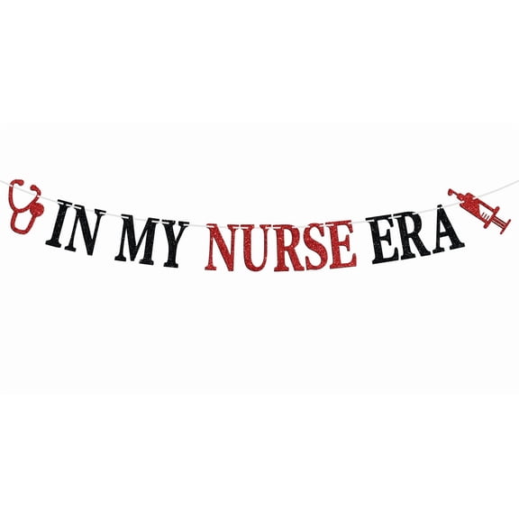 In My Nurse Era Banner, Congrats Nurse/Future RN Bunting Sign, 2024 Nursing School Graduation Party Decorations Supplies