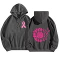 thumbnail image 5 of Uqiangy Breast Cancer Sweatshirt For Women Oversized Casual Loose Solid Sweatshirt For Women Women'S Sweatshirts Breast Cancer Sweatshirt Cute Hoodies Solid Color Hoodies Dark Gray 2XL, 5 of 5