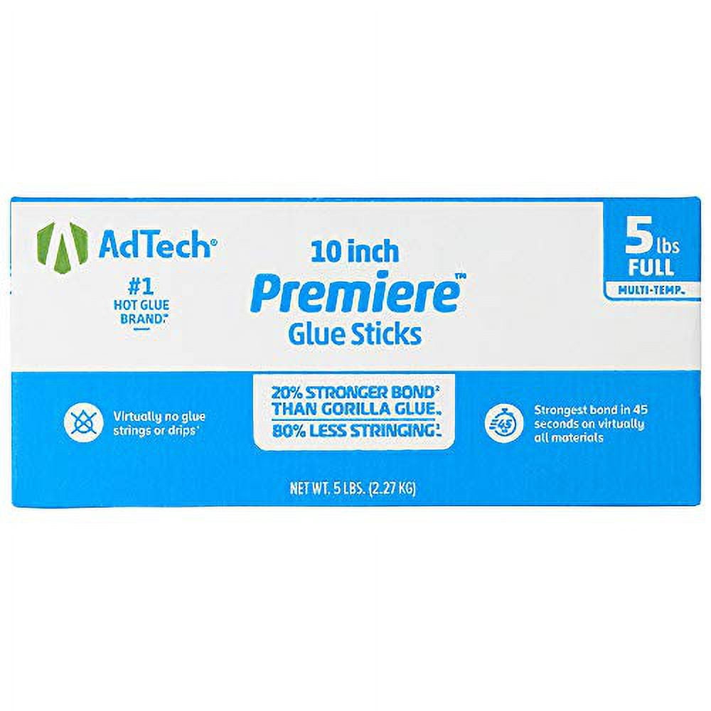AdTech Premiere 10" hot Glue Sticks Full Size, 5lbs, 85 Sticks