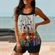 thumbnail image 5 of Trajes de baño tankini para mujer Trajes de baño de dos piezas con espalda de tiras y estampado conservador para mujer Traje de baño de dos piezas para mujer, 5 of 5
