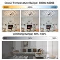 Ciling Fan Color Garwarm 44.9-in Black Modern Dimmable Color-Changing LED Flush Mount ...