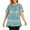 Blue, variant on Bescita Women Printing Casual Short Sleeve O-Neck Large Size Pleated T-Shirt Blouse Tops