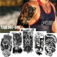 thumbnail image 2 of Pegatina de papel para tatuaje de animales, tigre, león, cabeza de lobo, medio brazo, pegatina grande de transferencia de agua, 2 of 6