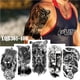 thumbnail image 2 of Pegatina de papel para tatuaje de animales, tigre, león, cabeza de lobo, medio brazo, pegatina grande de transferencia de agua, 2 of 6