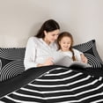 thumbnail image 4 of Homewish Geometric Circle Queen Comforter Set,Mid Century Aesthetic Comforter Sets Queen,Black White,Black Reversible,3pcs,1 Comforter and 2 Pillowcases, 4 of 7