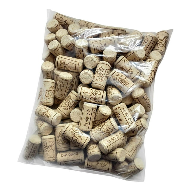 jifeng 100 Pieces Wood Stoppers Corks, Shrink Caps, Cork Plugs, Replacement Bottle