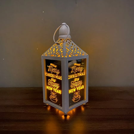 

iMESTOU Christmas Decoration Supplies Muti-color Under 10 Christmas Wrought Iron Wind Lantern Small Lantern Led Luminous Decoration Lamp Ornament Pendant Lamp