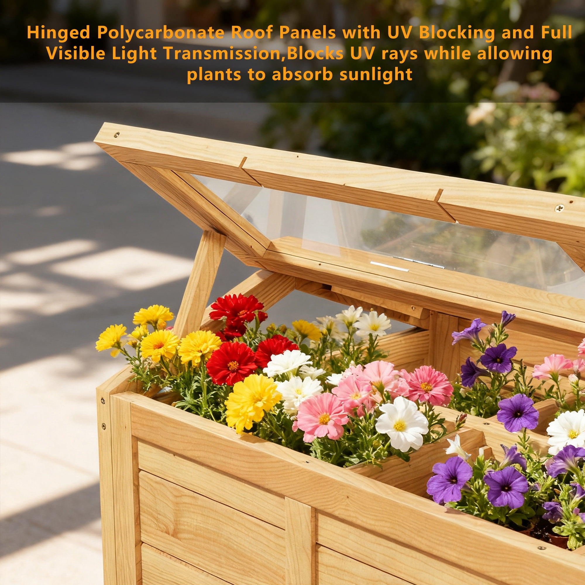 Raised Garden Bed with Wheels, Cover & Storage Shelves - Elevated Planter Box