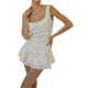 thumbnail image 3 of Mujer Ruffle de una sola pieza Mini Vestido con Floral sin mangas Botón Corto, 3 of 5