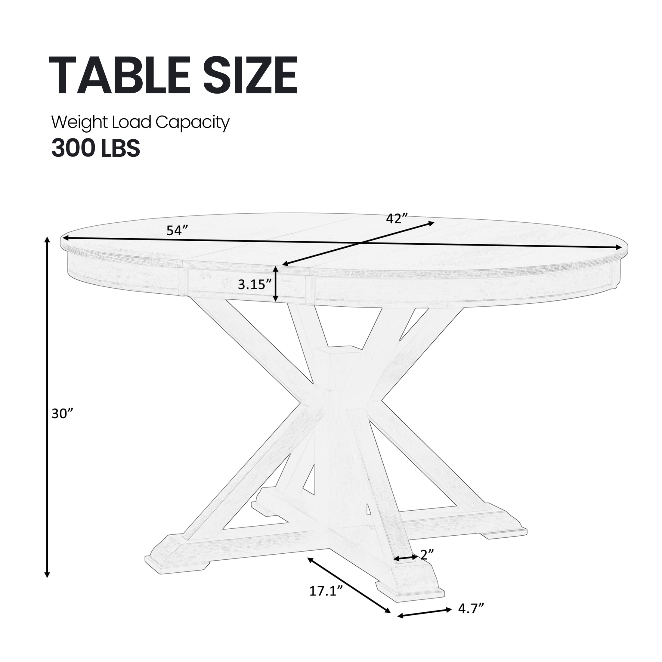 Aukfa Extendable Dining Table for 6, 42"-54" Round Kitchen Table with Butterfly Leaf for Dining Room/Living Room, Natural Wood