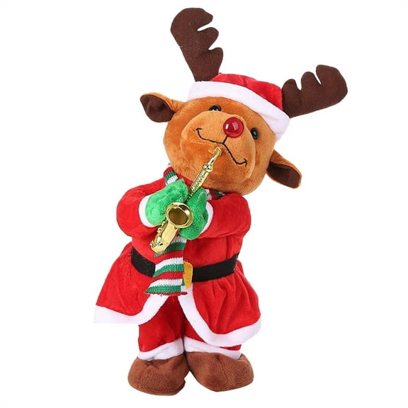 XUYAN Wiggle Christmas Santa Christmas Singing and Dancing Stuffed Animals Can Sing 8 Songs Christmas Gifts for Children, Singing and Dancing Animated Electric Christmas Toys for Kids