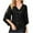 Black, variant on Mikilon Women's Sequin Tops 3/4 Sleeve Solid Color Party Blouse V-Neck Dressy Tops for Evening Party