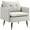 Crème Blanche, variante sur HOMCOM Fauteuil d'Appoint avec Dossier Capitonné et Pattes en Acier pour Salon