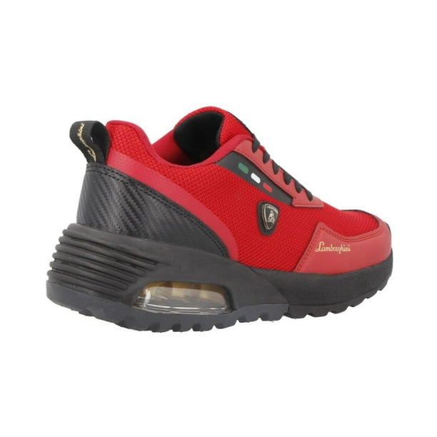 Tenis Hombre Lamborghini Suela Plana Ligero Resistencia Durable Comodo  Caminar Correr Deportivo rojo