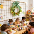 thumbnail image 5 of Easter Wreath with Artificial Flowers and Eggs – Spring Candlestick-Style Garland with Bow – Colorful Macaron-Style Tabletop or Wall Hanging Decoration for Indoor Outdoor Use, 5 of 5