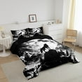 thumbnail image 2 of Erosebridal Moon Wolf Comforter Set Twin Size,Black and White Wolf Bedding Set Gothic Home Decor,Wild Safari Animals Bedding Comforter Sets Mountain Wolf Quilt Bed Set 2Pcs, 2 of 5