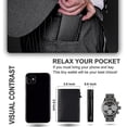 thumbnail image 3 of Billetera delgada para hombre Airtag con clip para billetes, tarjetero con bloqueo RFID, billetera inteligente simple para hombre con caja de regalo, color negro, 3 of 4