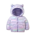 thumbnail image 1 of hirigin Toddlers Winter Puffer Jacket, Shiny Hooded Ears Long Sleeve Full Zipper Down Jacket Outwear for Boys, Girls, 1-5 Years, 1 of 9