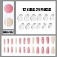 thumbnail image 2 of Set of 24 false nails, ABS, Press on type, Pink/White, 2 of 5