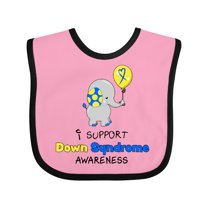 Inktastic I Support Down Syndrome Awareness Elephant with Balloon Boys or Girls Baby Bib