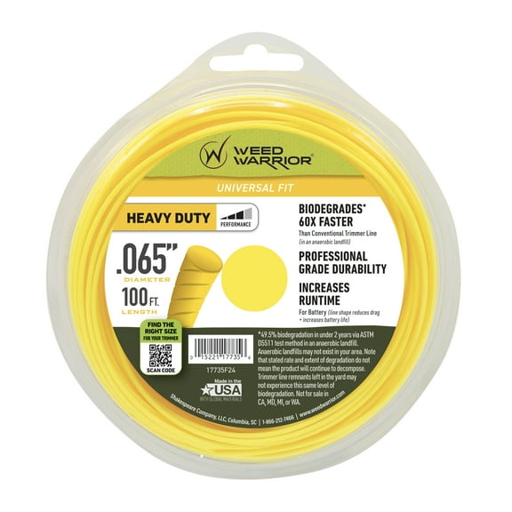 Weed Warrior .065 in x 100 ft. Heavy Duty Biodegradable Trimmer Line