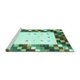 thumbnail image 2 of Ahgly Company Machine Washable Indoor Rectangle Abstract Turquoise Blue Contemporary Area Rugs, 7' x 9', 2 of 4