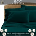 thumbnail image 3 of Pratyux 21-INCH EXTRA DEEP POCKETS 6-Piece Split Head King Sheet Set - 600-Thread Count 100% Egyptian Cotton - Sheet Set - 32" Split, Teal Blue, 3 of 7