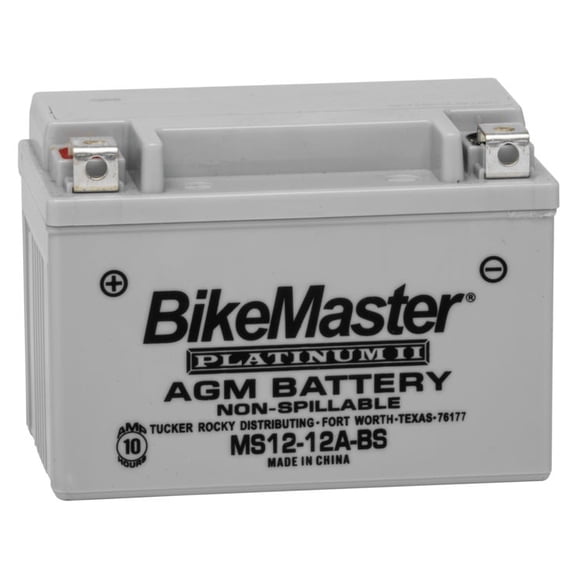 BikeMaster AGM Platinum II Battery MS12-12A-BS For EX650 Ninja 650R 2012-2017
