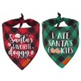 thumbnail image 1 of Pañuelos navideños PTDECOR para perros, tamaño grande, rojo y verde, paquete de 2, 1 of 7
