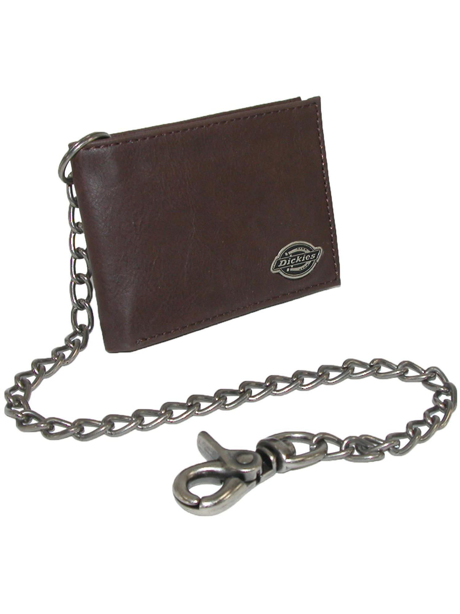 Dickies Trifold Wallet for Men with Handy Metallic Chain Accessory