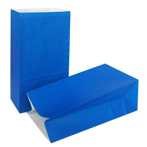 KEYYOOMY Small Paper Bags Royal Blue Party Goody Bag for Party Favor (100 CT, 4.7x2.4x8.7 In)