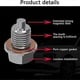 thumbnail image 4 of Magnetic Oil Drain Plug M14X1.5 - Neodymium Magnet Stainless Steel Bolt - with 5Coopers Washer - Heavy Duty Oil Plug, 4 of 5