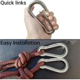 thumbnail image 3 of FrostHike 4 Pack 4 Inch Spring Snap Hook Carabiner, 304 Stainless Steel Heavy Duty Carabiner Clips Link Buckle Rope Connector for Camping Hiking Swing Gym Hammock, Silver (AU04), 3 of 5