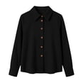thumbnail image 6 of GUACER Tops for Women Waffle Knit Long Sleeve Button Down Collared Button-Down Shirts, 6 of 7