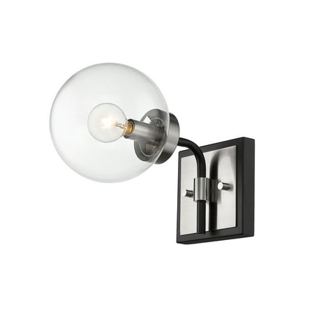 

1 Light Wall Sconce Frame Finish Matte Black + Brushed Nickel