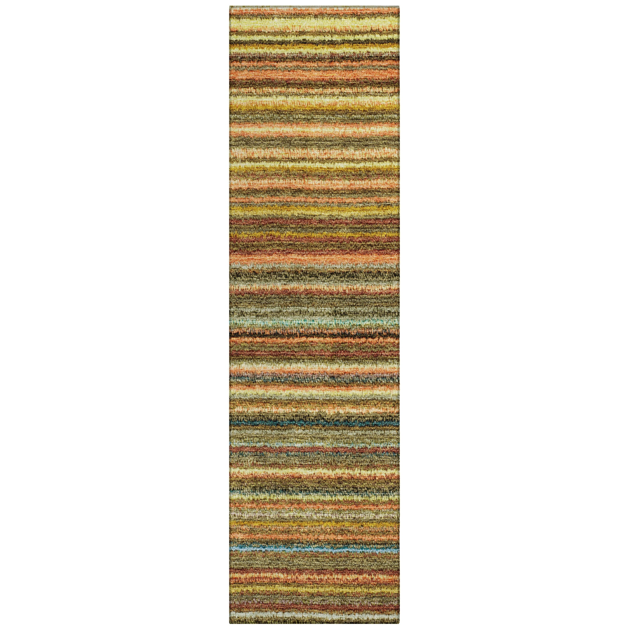 Addison Rugs Chantille Indoor/Outdoor Transitional Stripes Coral Washable Runner Rug, 2'3" x 7'6"