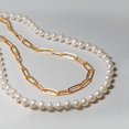 thumbnail image 3 of Layering Necklace with Pearls and Paperclip Chain, 3 of 4